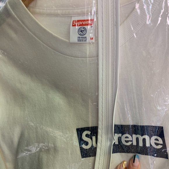 ~Used! Unisex Supreme Yankee Box Logo White Hype Streetwear Shirt Size Medium - Picture 7 of 7